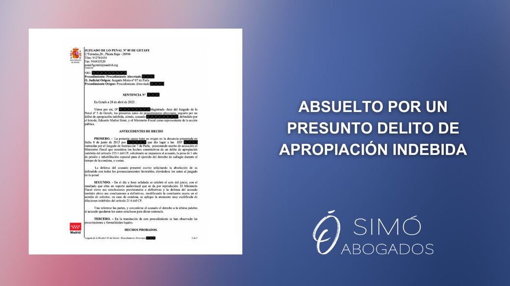 Absuelto por apropiación indebida en Águilas