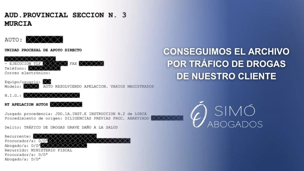 Archivo por tráfico de drogas gracias a defensa penal