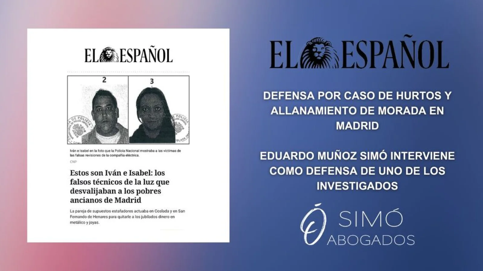 Defensa en caso de hurtos y allanamiento en Madrid