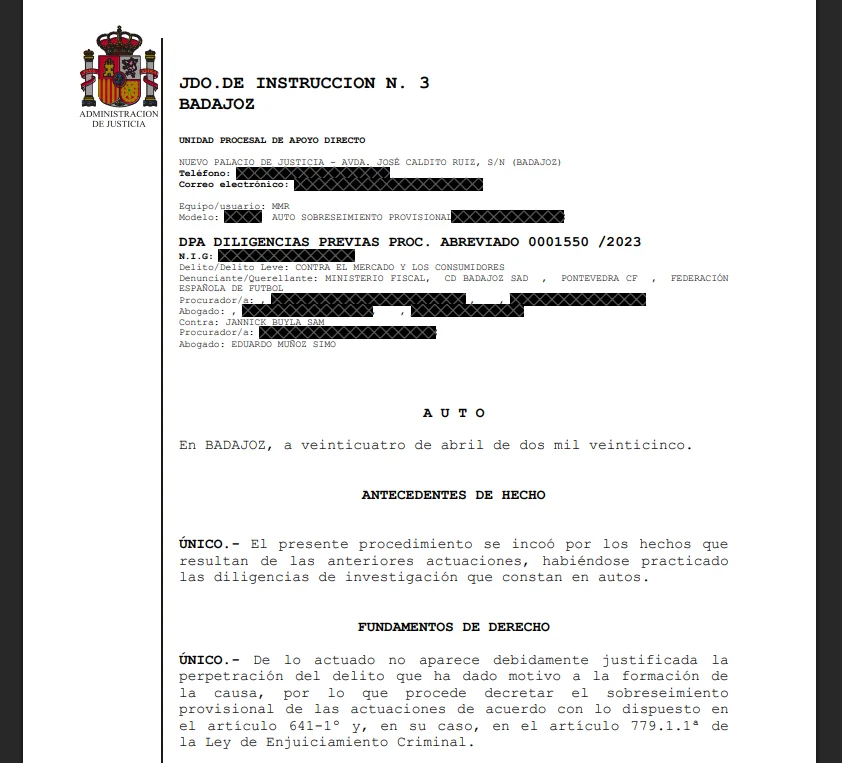 Sobreseimiento de la causa contra Jannick Buyla